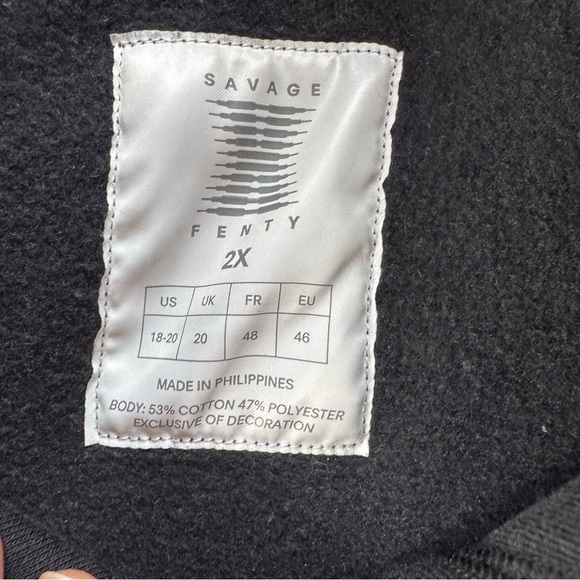 Savage X fente Black Cropped Hoodie Top size 2X - Picture 7 of 7